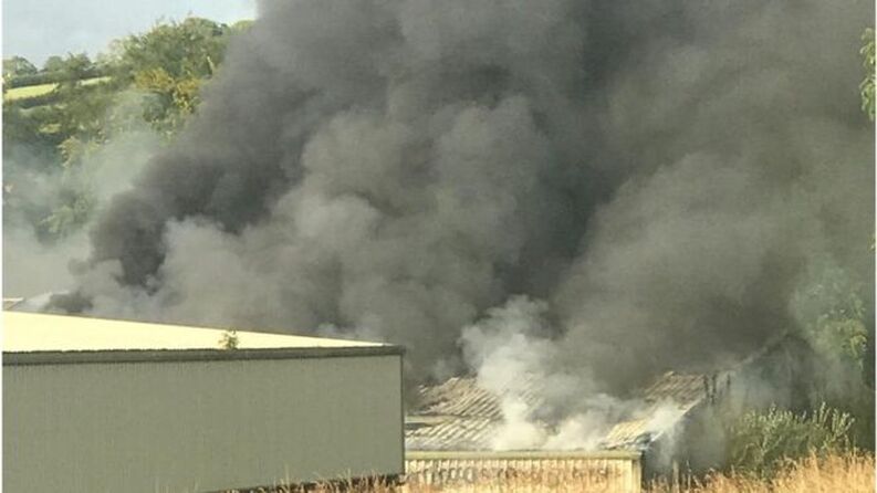 NIFRS say the fire broke out at around 1830 BST on Monday (Picture: Daniel Mccrossan)