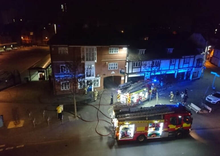 Firefighters at the fire at Ipswich Fish and Chips (Picture: Eddy Cravid)