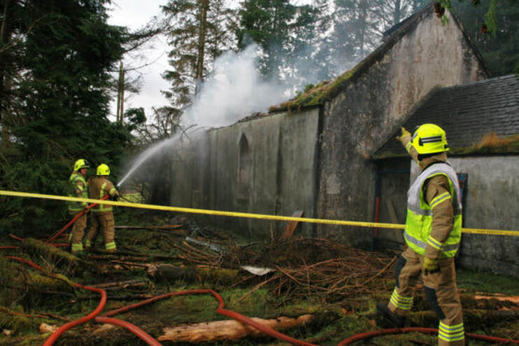 The blaze engulfed the 19th century Kilmonivaig Free Church in the early hours.