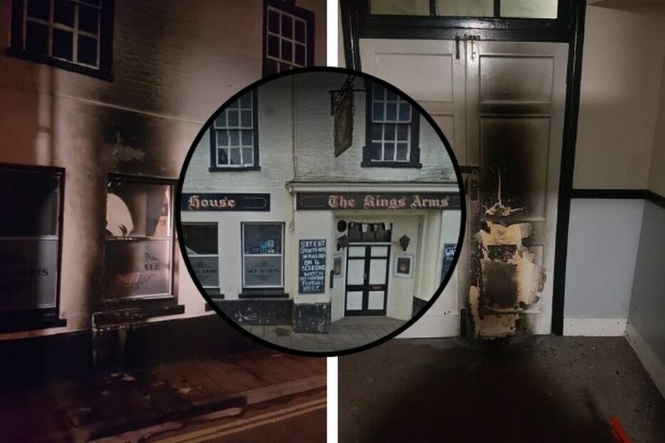 Fire damage at The Kings Arms in Ottery St Mary