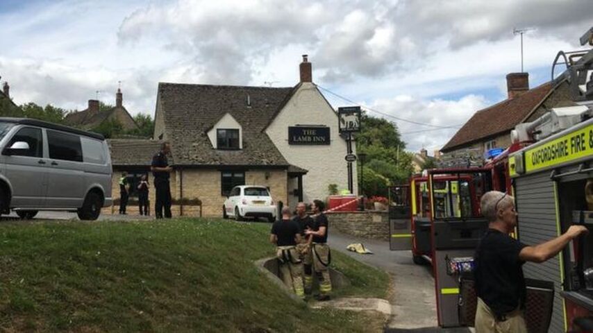 A gas explosion at the 17th century Lamb Inn