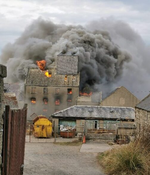 The fire in Macduff today. (Image: Ian Matthew)