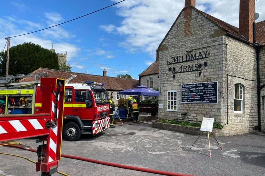 A fire broke out at the Mildmay Arms in Queen Camel (Image: Yeovil Fire Station)