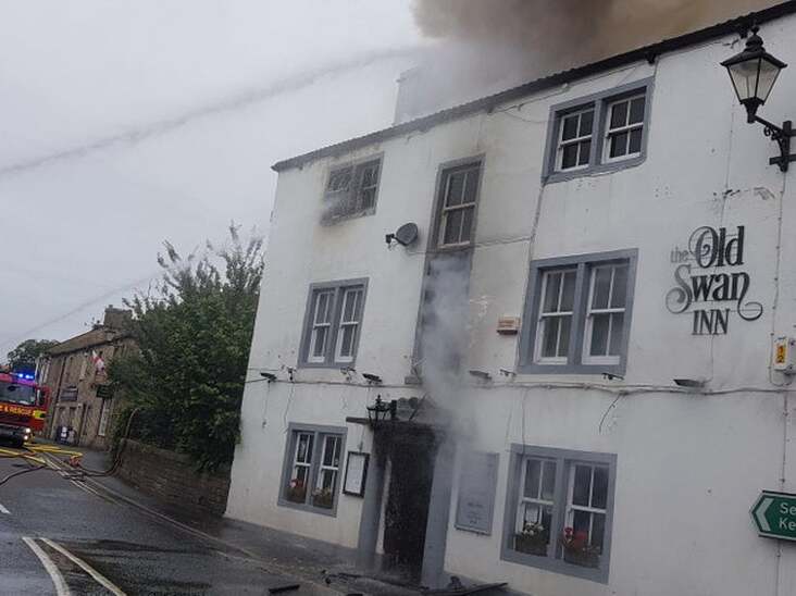 The pub caught fire on Tuesday evening