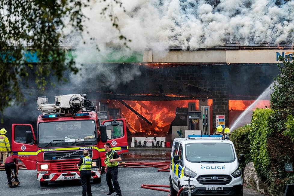 About 50 firefighters from across North Yorkshire and County Durham battled the blaze at the Harvest Energy fuel station