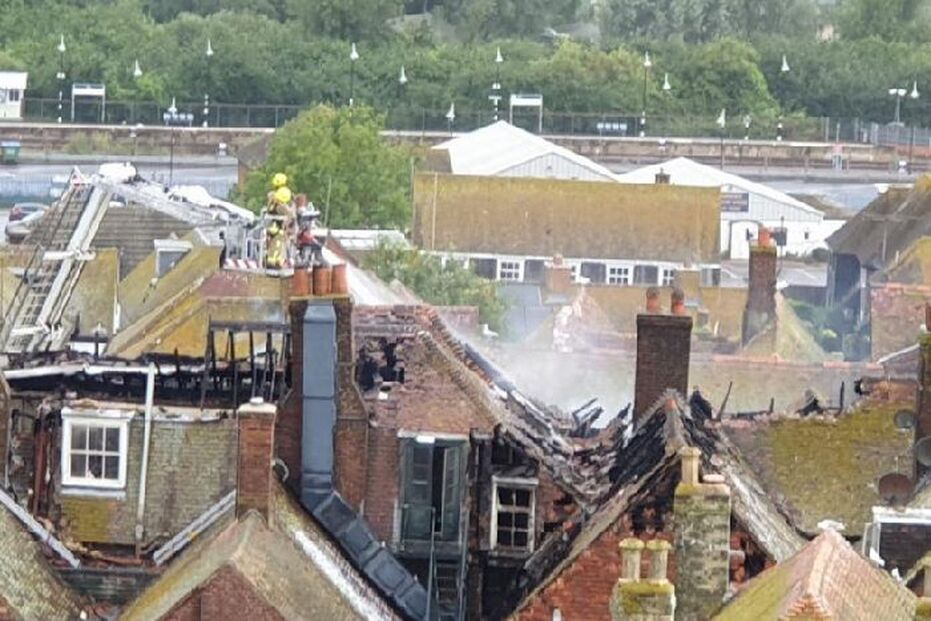The roof of the hotel has been extensively damaged (Picture: Anthony Kimber)
