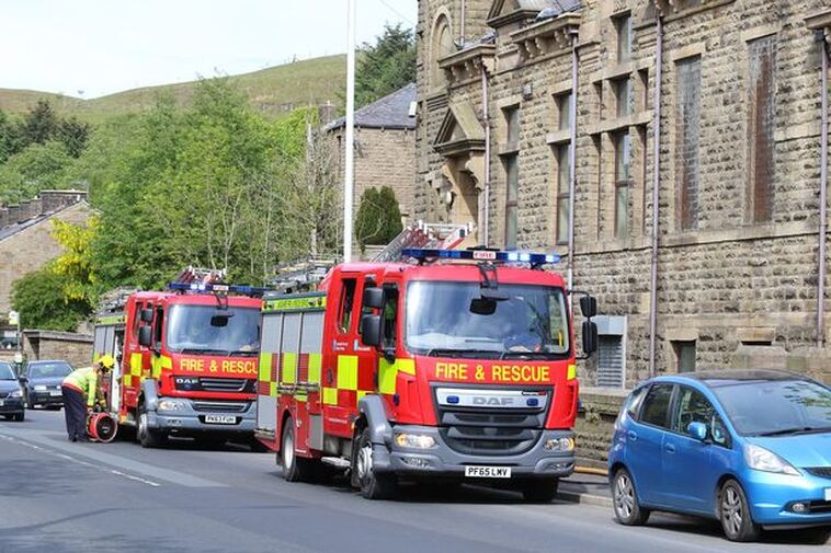 The emergency services rush to a fire at the old Methodist Church in Shawforth (Image from fire in May 2019 - SS Digital Images)