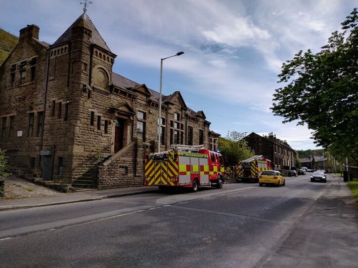The emergency services rush to a fire at the old Methodist Church in Shawforth (Image from fire in May 2019 - SS Digital Images)