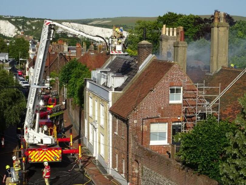 fire in a residential property on Southover High Street in Lewes. 