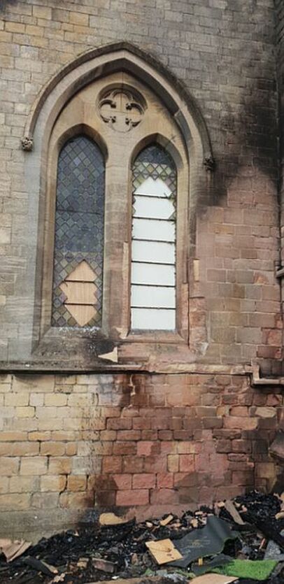 The damaged caused to the church by the fire