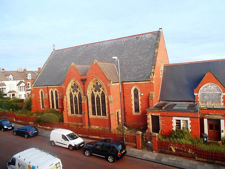 The Church and Church Hall before the fire.