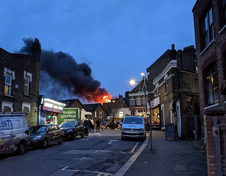 Around 70 firefighters were called to tackle the blaze in East London