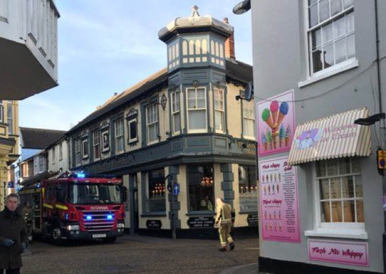 Firefighters were called to the Wellington pub in Cromer. (Picture: Sophie Greenland)