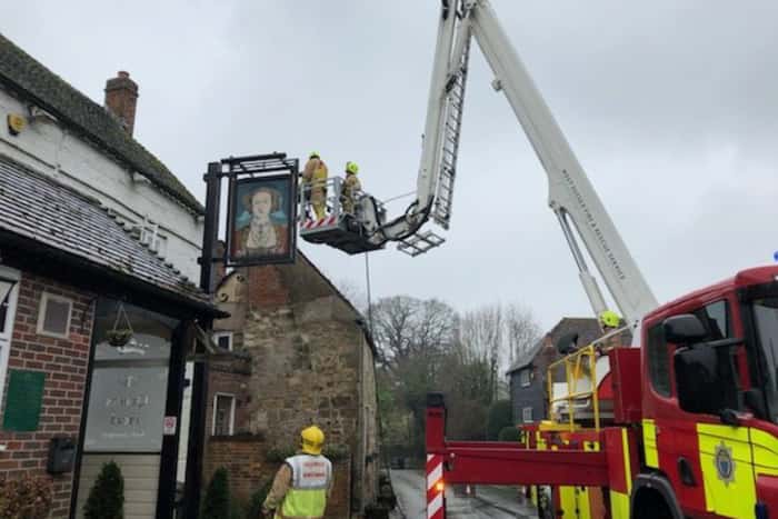 Firefighters on scene at the Queen's Head