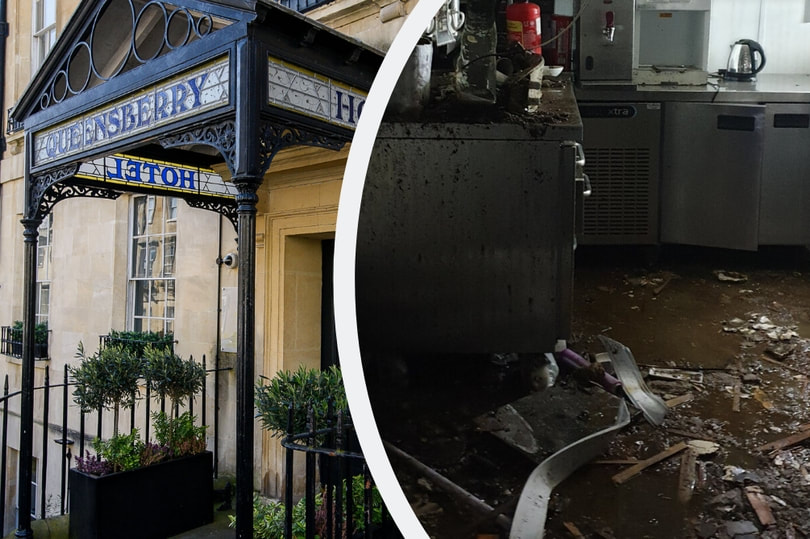 The Queensbury Hotel on Russell Street in Bath was damaged by the fire (Image: Artur Lesniak/Reach/Hicks Gate Fire Station)