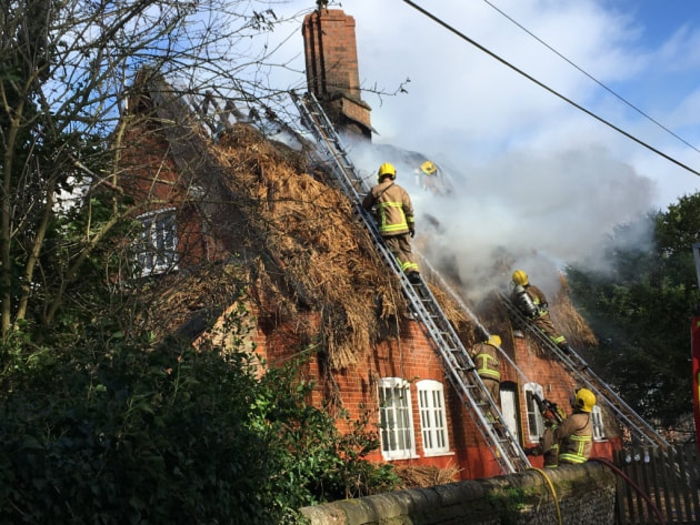 At least eight crews from Suffolk Fire and Rescue Service are currently at the scene (Picture: ARCHANT)