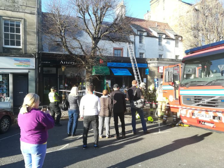Fire crews rushed to the scene in South Street in the town shortly after 3pm