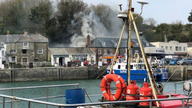 Firefighters were called to North Quay in Padstow on Saturday afternoon
