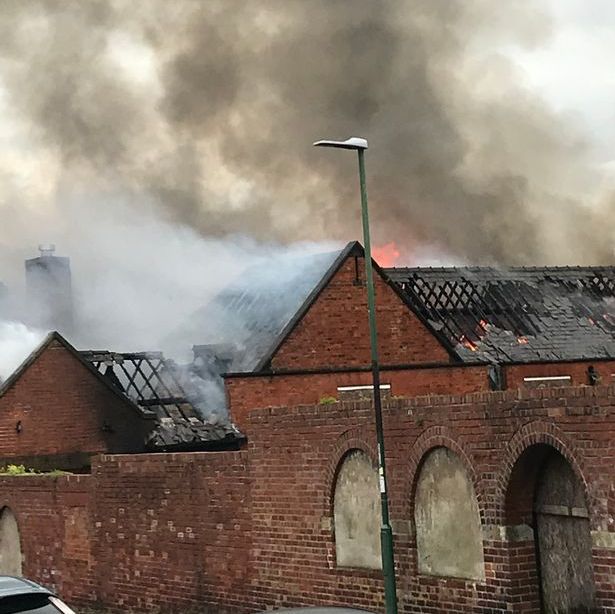 The blaze at the derelict building in South Moor. (Image: Scott Dodds)