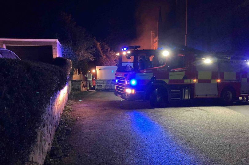 Fire crews worked hard into the night to put out the fire (Image: St Matthew's Church)