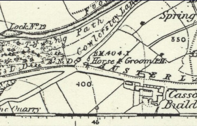 The Horse and Groom on the OS Map 1854 (surveyed 1848-50)