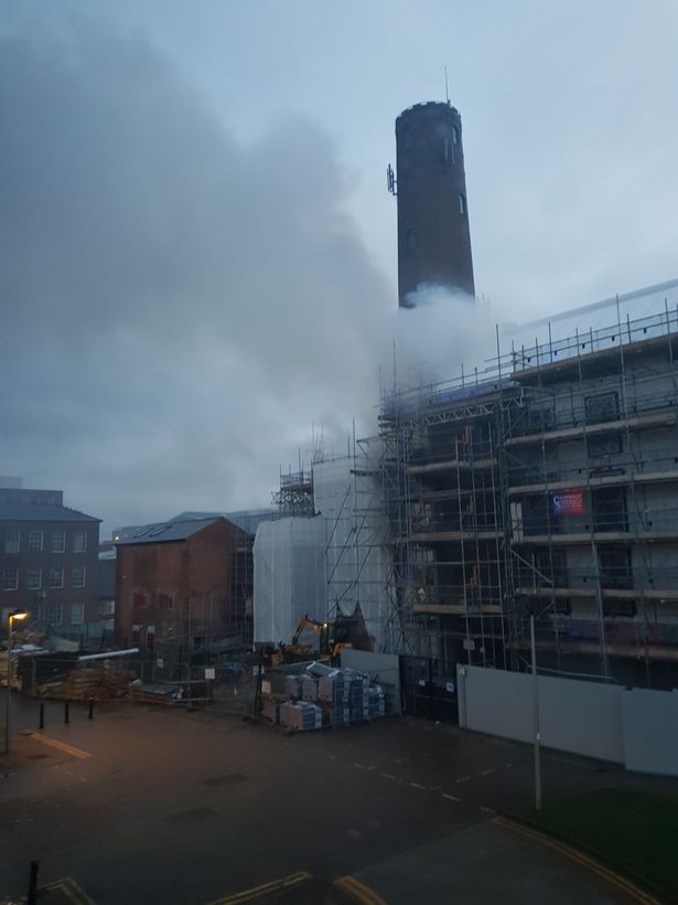 Fire near the shot tower in Chester