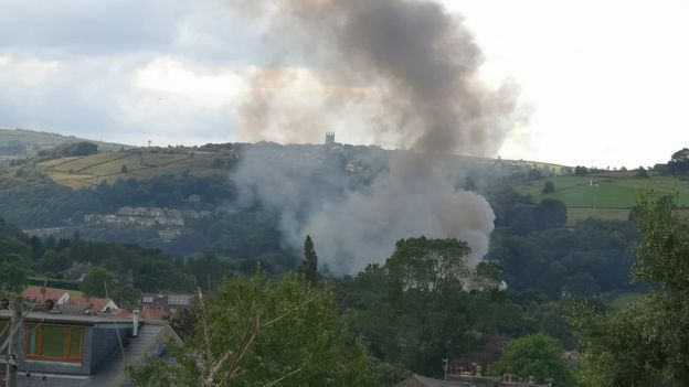 Smoke from the fire can be seen from some distance away (Photo: Ian Harvey)